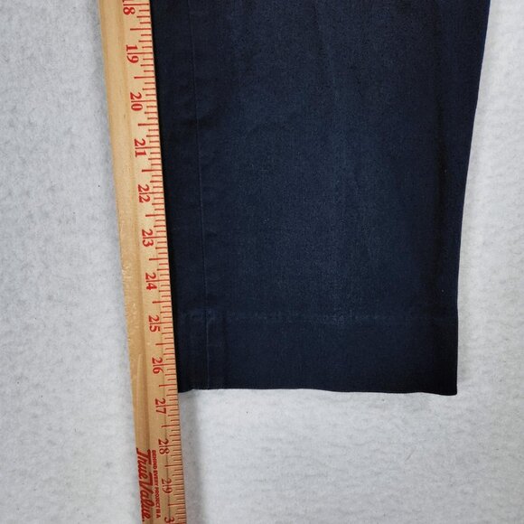 Talbots Pants Womens 14 Navy Blue Chatham Stretch Side Zip Straight Leg Hi Rise - Picture 6 of 12